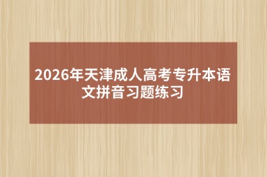 2026年天津成人高考专升本语文拼音习题练习