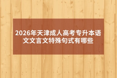 2026年天津成人高考专升本语文文言文特殊句式有哪些