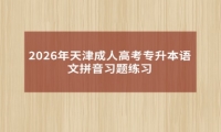 2026年天津成人高考专升本语文拼音习题练习