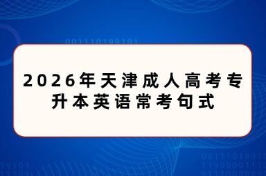 2026年天津成人高考专升本英语常考句式