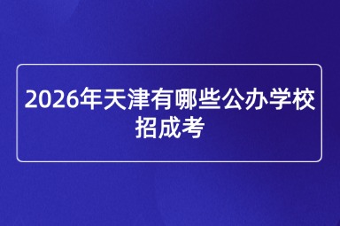 2026年天津有哪些公办学校招成考