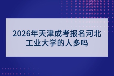 2026年天津成考报名河北工业大学的人多吗