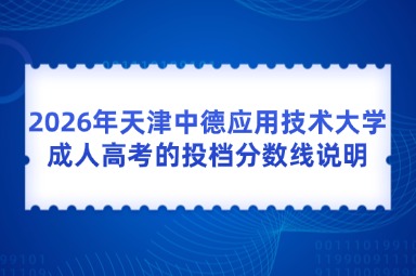 2026年天津中德应用技术大学成人高考的投档分数线说明