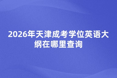 2026年天津成考学位英语大纲在哪里查询
