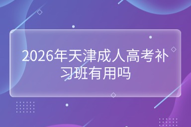 2026年天津成人高考补习班有用吗