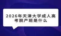 2026年天津大学成人高考脱产班是什么
