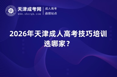 2026年天津成人高考技巧培训选哪家？