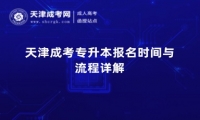 天津成考专升本报名时间与流程详解