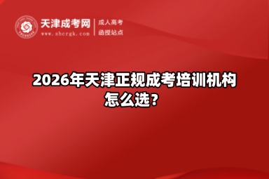 2026年天津正规成考培训机构怎么选? 2026年天津正规成考培训机构怎么选?
