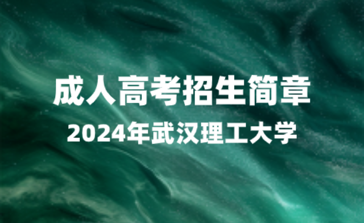 武汉理工大学2024年成人高考招生简章